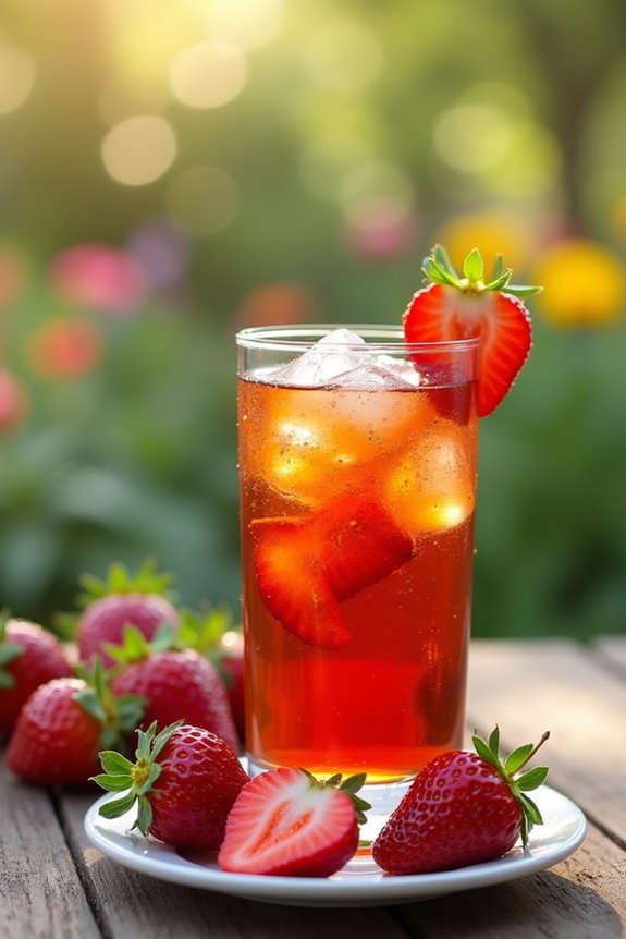 refreshing strawberry sweet tea