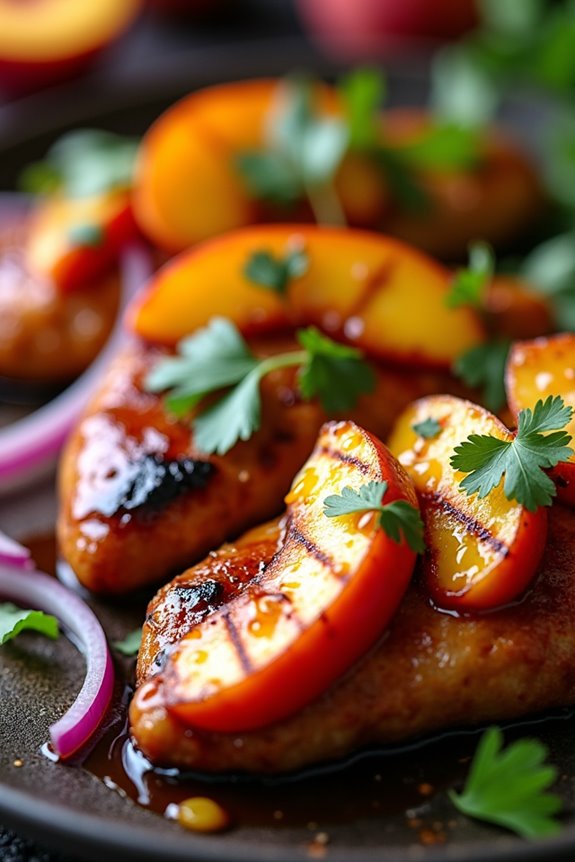 roasted peach bbq chicken