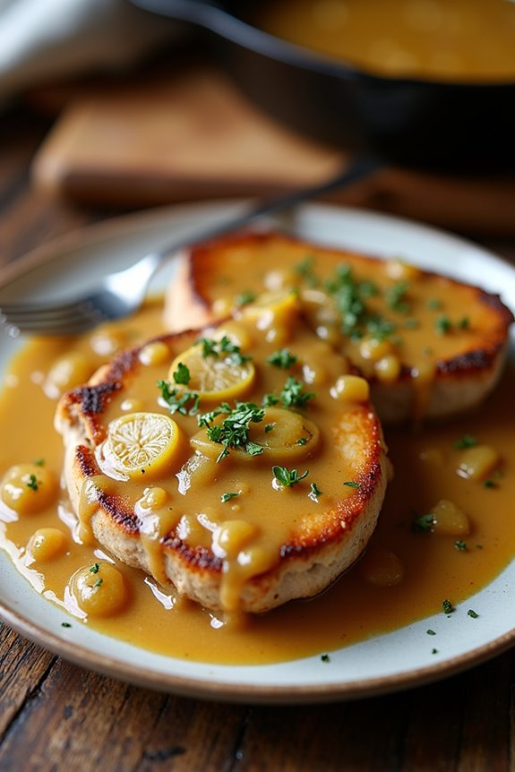 satisfying smothered pork chops