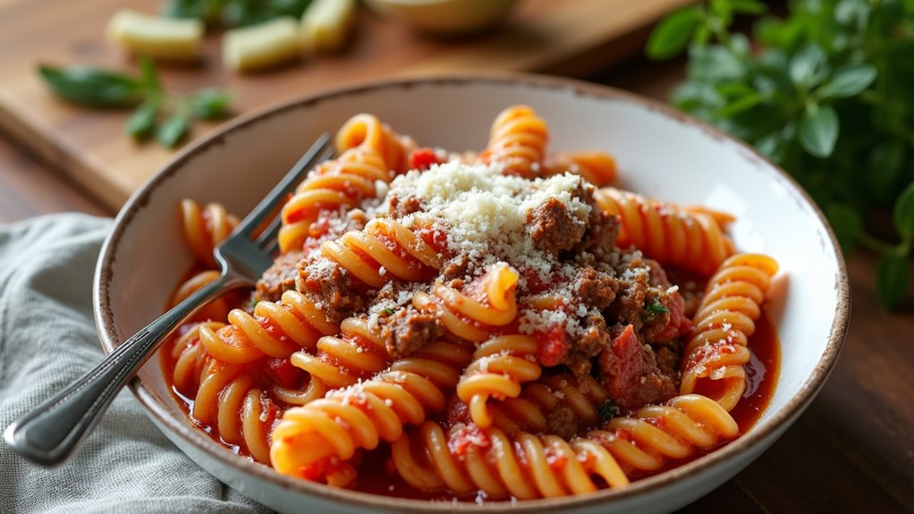 savory beef pasta dish