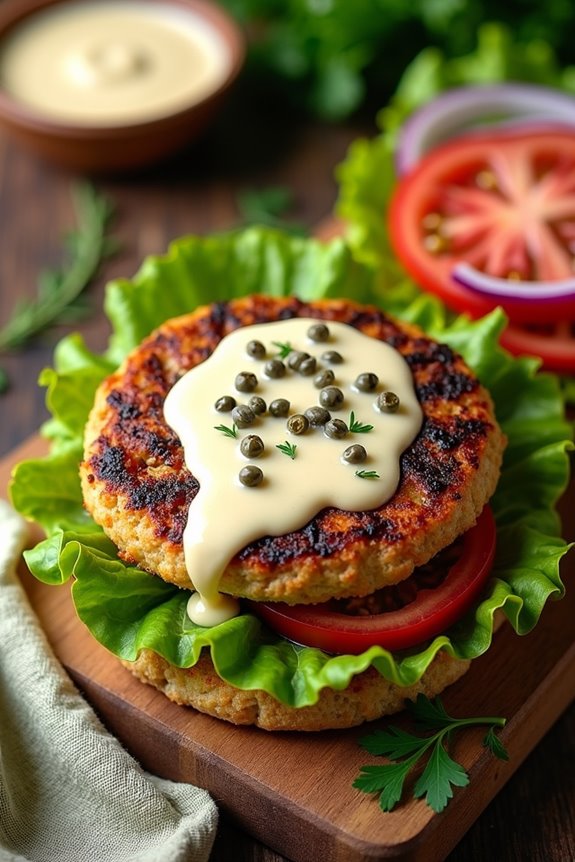 savory chicken caesar burger