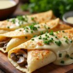 savory chicken mushroom crepes