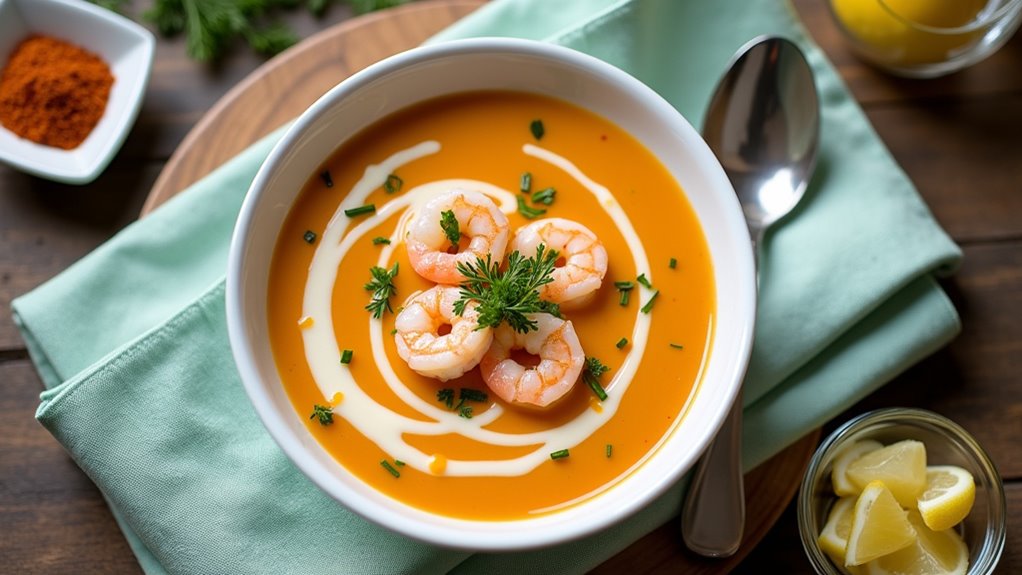 seafood bisque with crab and shrimp
