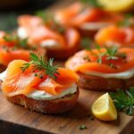 smoked salmon herb crostini