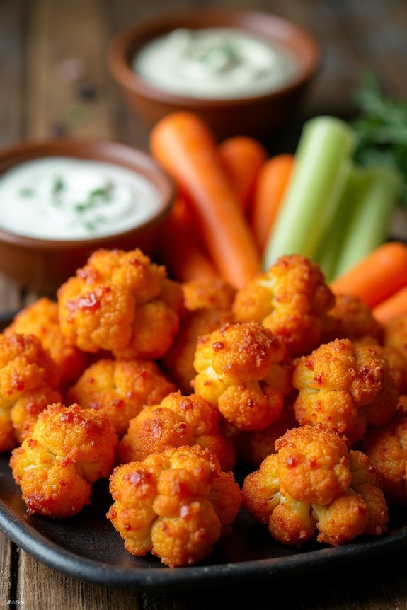 spicy buffalo cauliflower bites