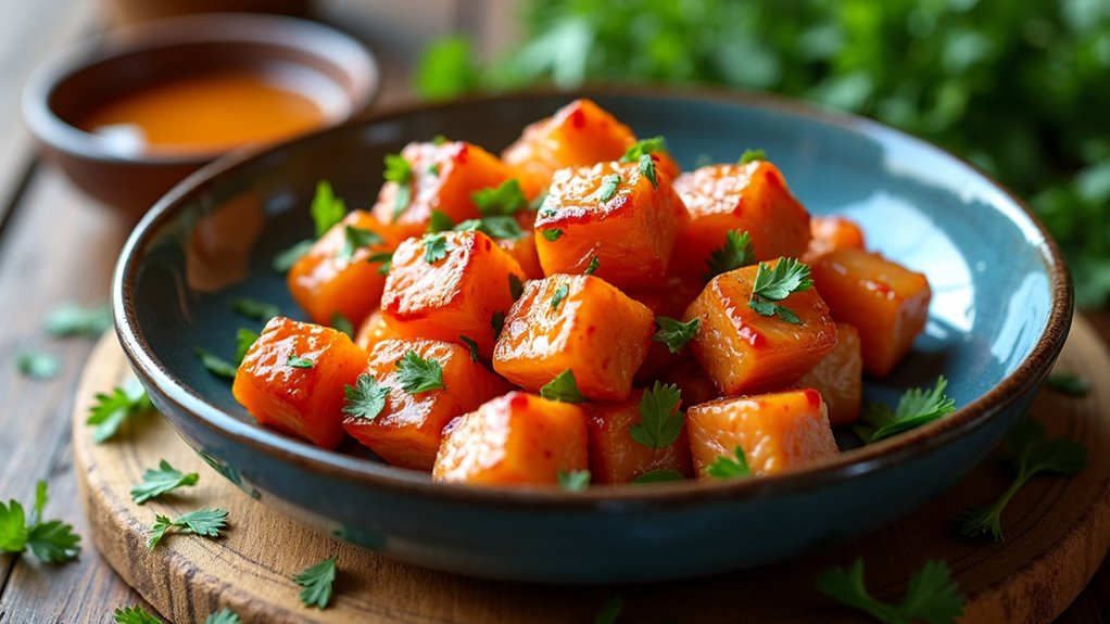 spicy honey glazed salmon bites