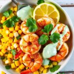 spicy shrimp with corn sauce