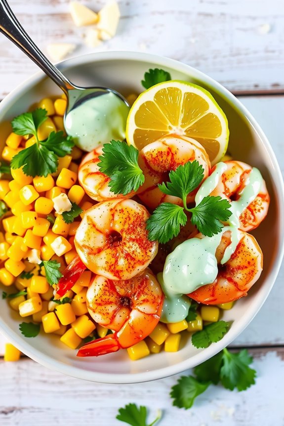 spicy shrimp with corn sauce