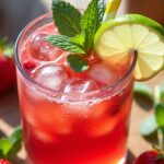 strawberry lime sparkling beverage