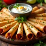 tasty beef filled taquitos snack