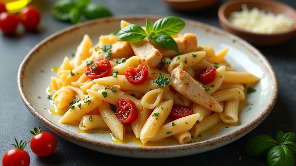 tasty chicken pasta dish