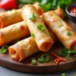 tasty vegetarian spring rolls