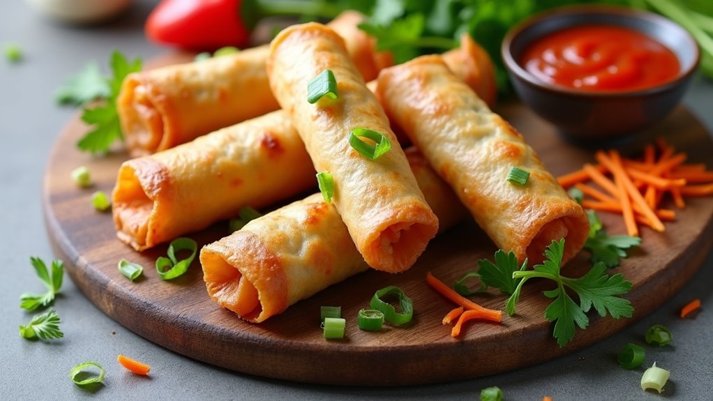 tasty vegetarian spring rolls