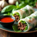 thai basil beef rolls