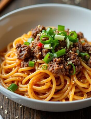 asian style ground beef spaghetti