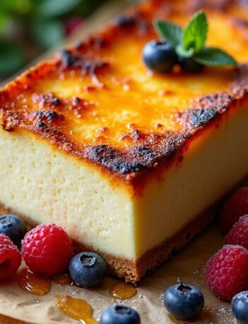 basque cheesecake in loaf pan