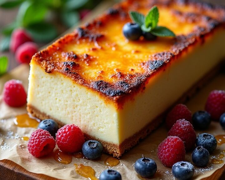 basque cheesecake in loaf pan