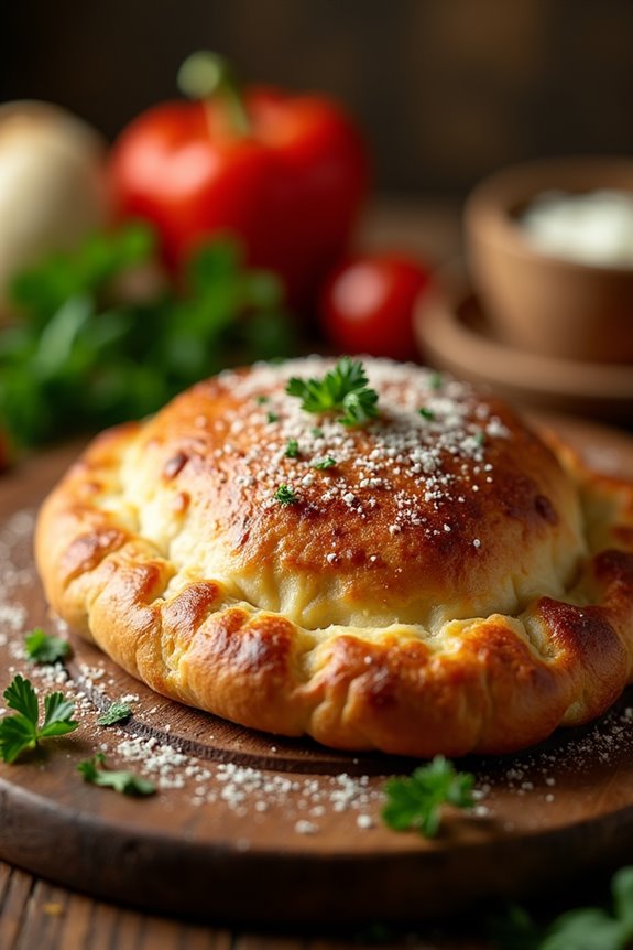 cheesy ham calzone delight