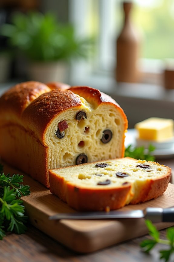cheesy olive bacon bread