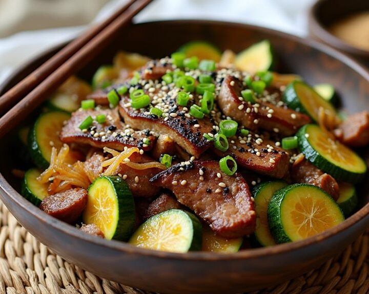comforting zucchini beef stir fry