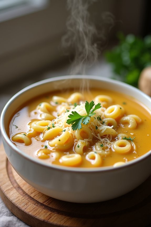 cozy parmesan pasta soup