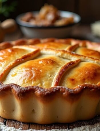cozy steak and onion pie