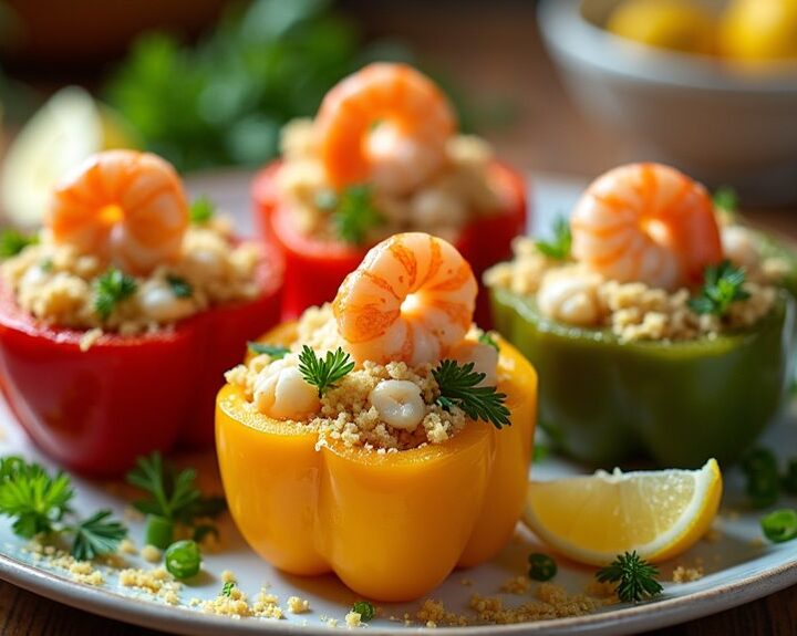 crab and shrimp stuffed peppers