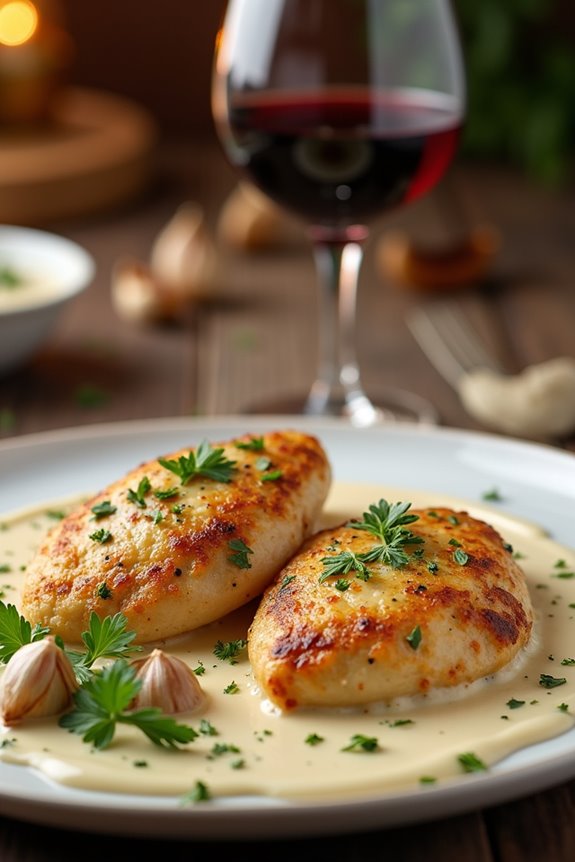 creamy garlic chicken recipe