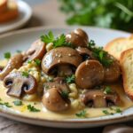 creamy garlic parmesan mushrooms