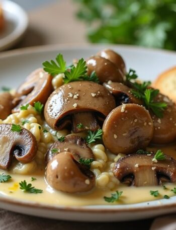 creamy garlic parmesan mushrooms