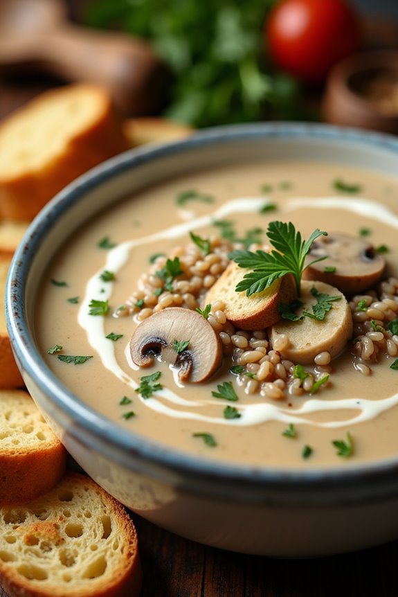 creamy mushroom chicken soup