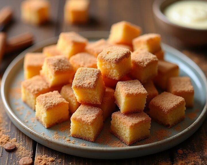 delicious churro cake bites