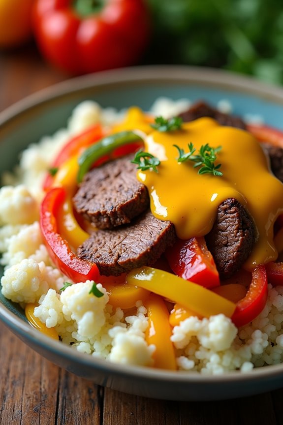 delicious philly cheesesteak bowl
