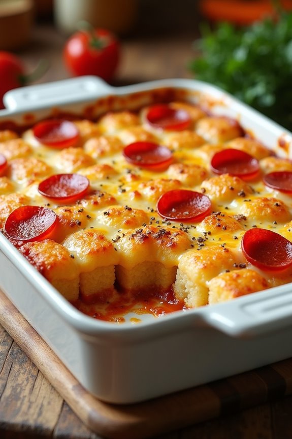 delicious pizza tater tot casserole