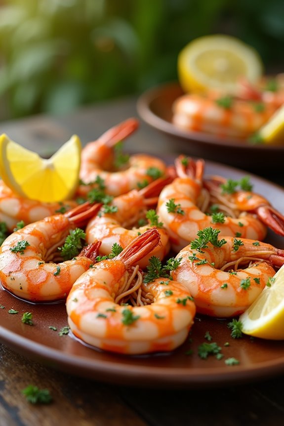 delightful garlic lemon prawns