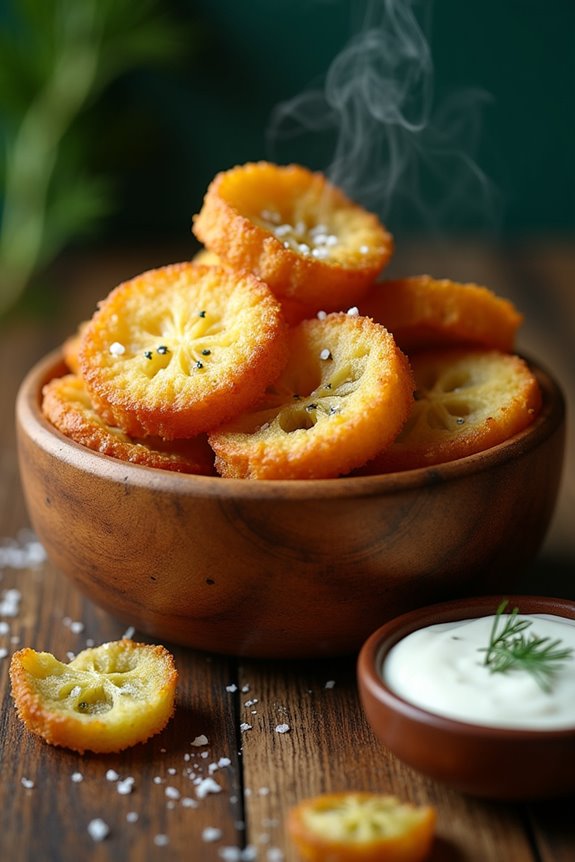 fried pickles with dipping sauce