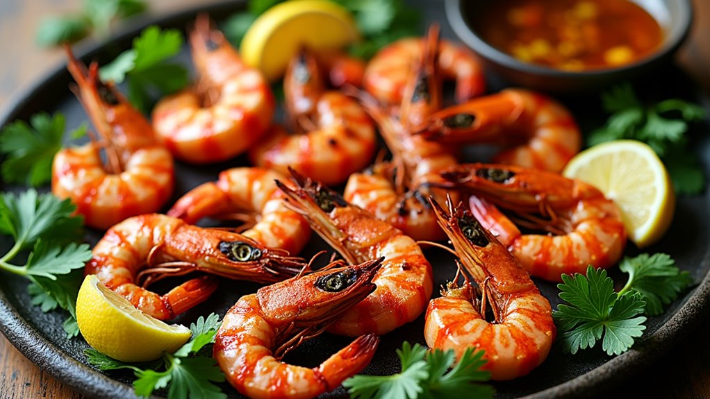 grilled prawns with garlic