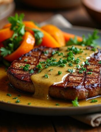 indulgent steak with butter