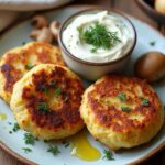 mushroom stuffed potato cakes