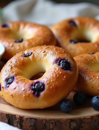 protein rich blueberry bagels