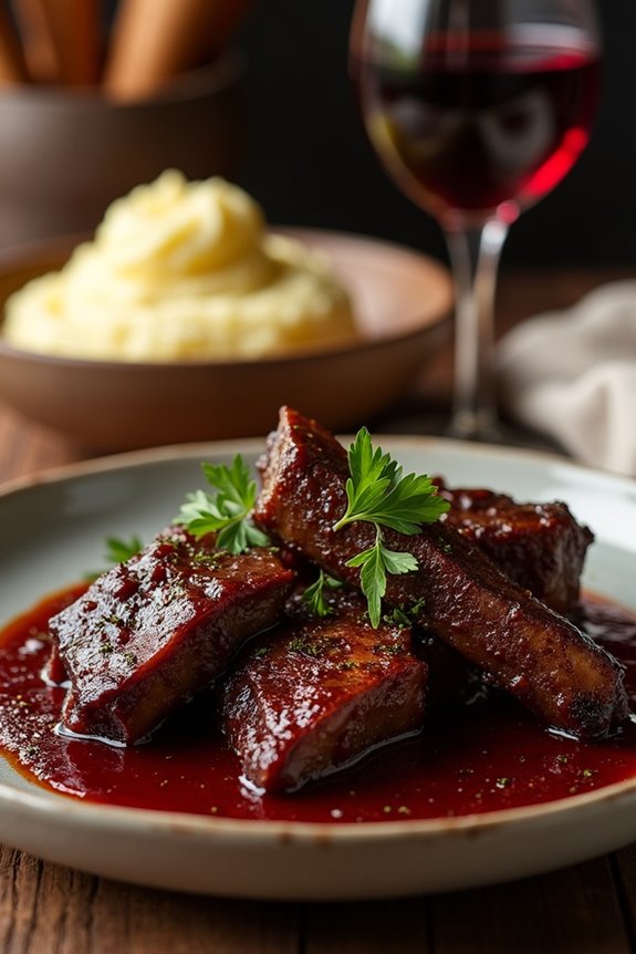 red wine braised ribs