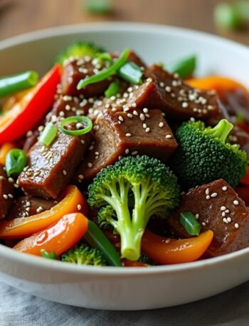 savory ginger beef stir fry