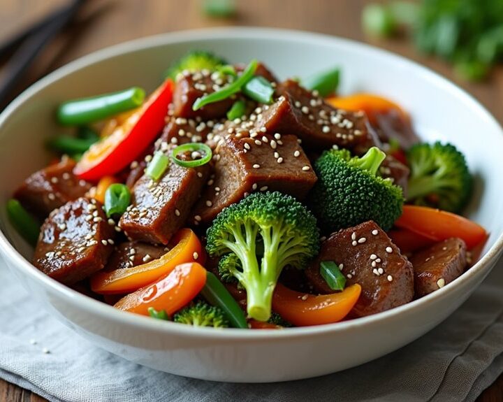 savory ginger beef stir fry