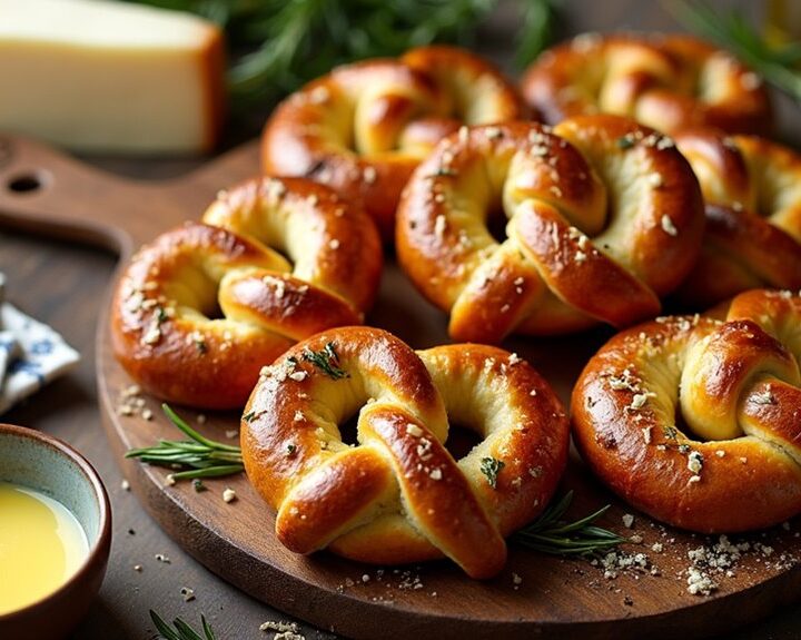savory herb filled pretzel bites