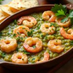 shrimps with creamy salsa