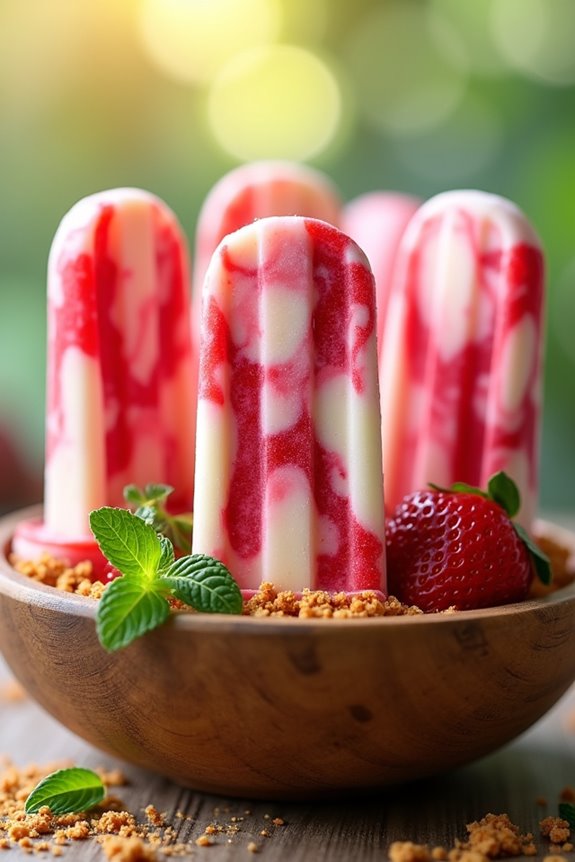 simple strawberry ice pops
