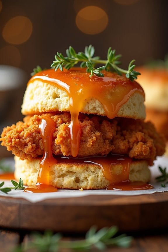 spicy honey chicken biscuits