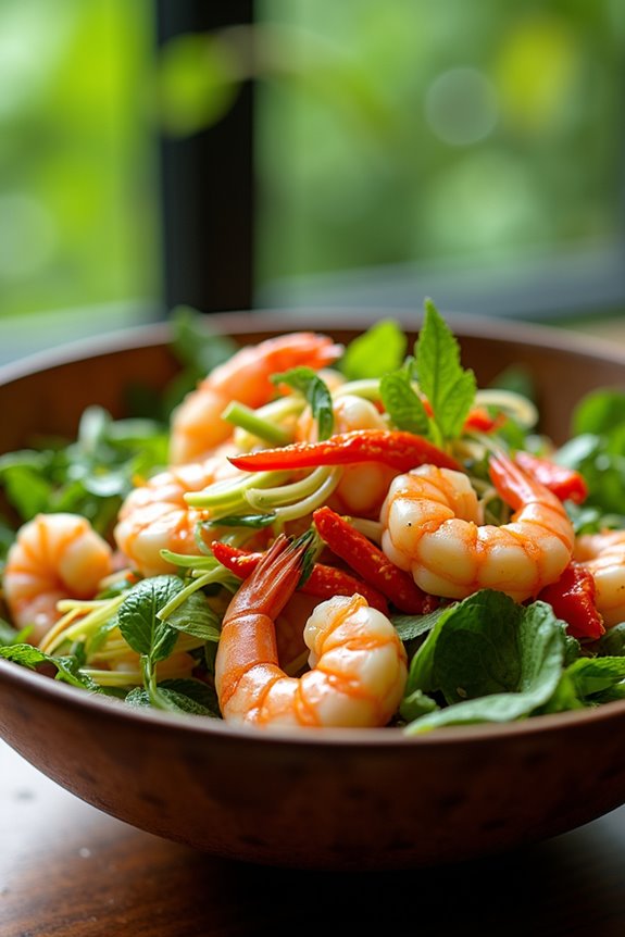 spicy thai shrimp salad