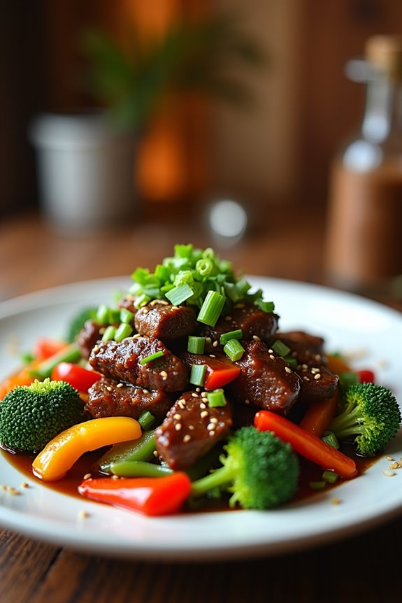 sweet ginger beef stir fry