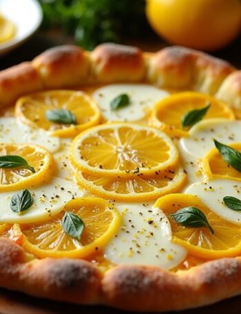 zesty lemon flavored pizza